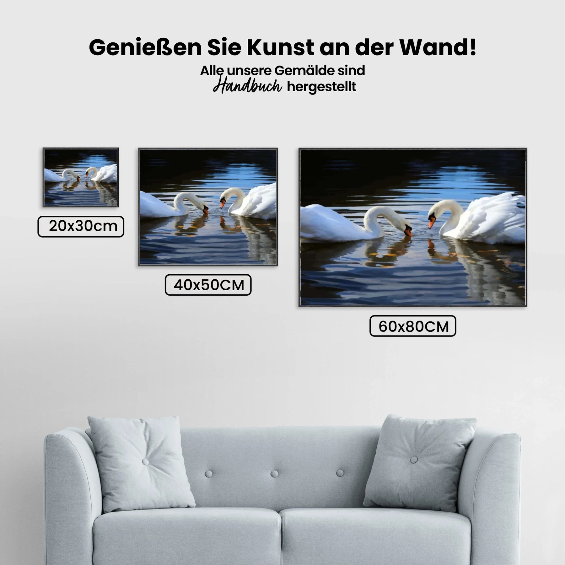 Malen nach Zahlen – Schwäne auf dem See
