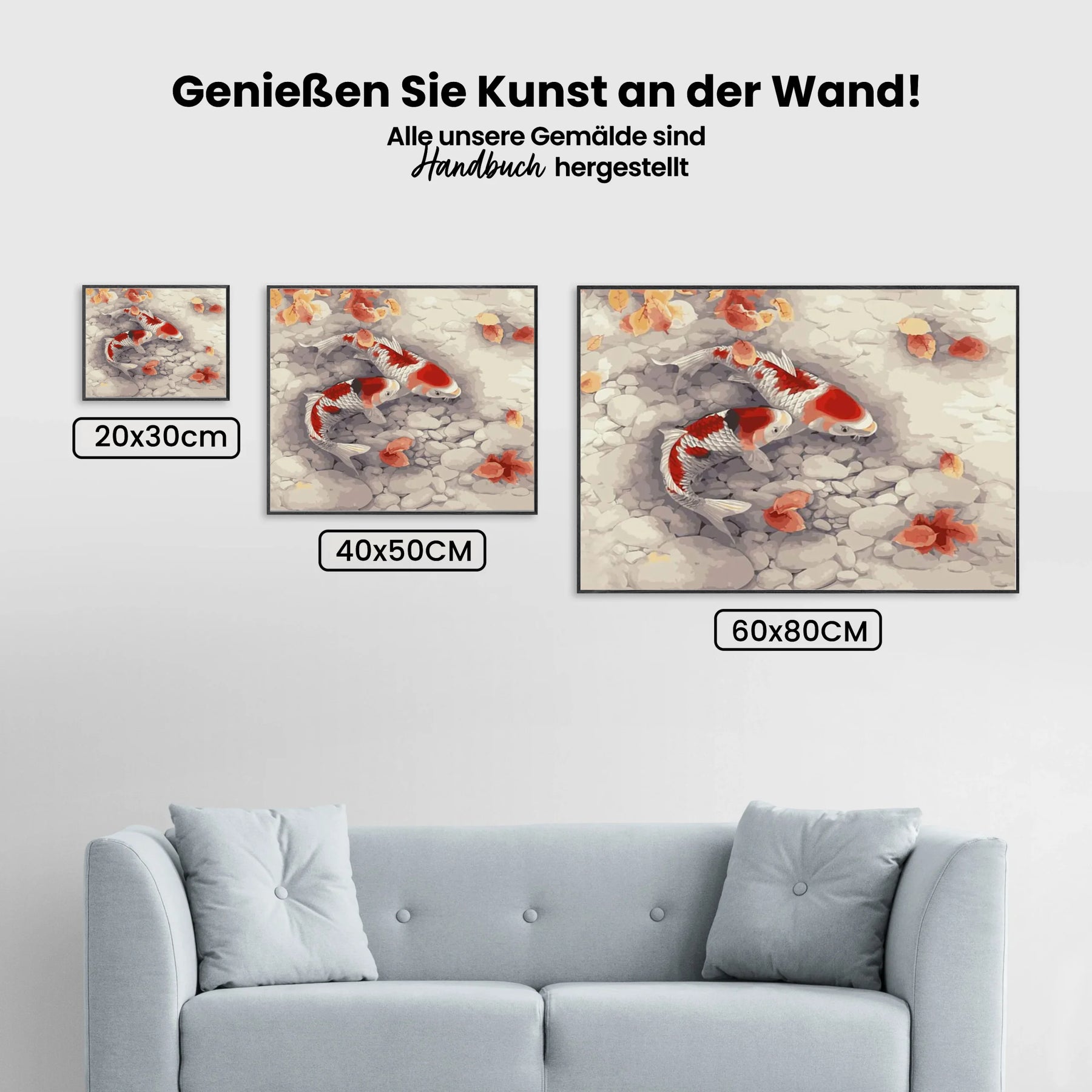 Malen nach Zahlen – Schwimmende Koi