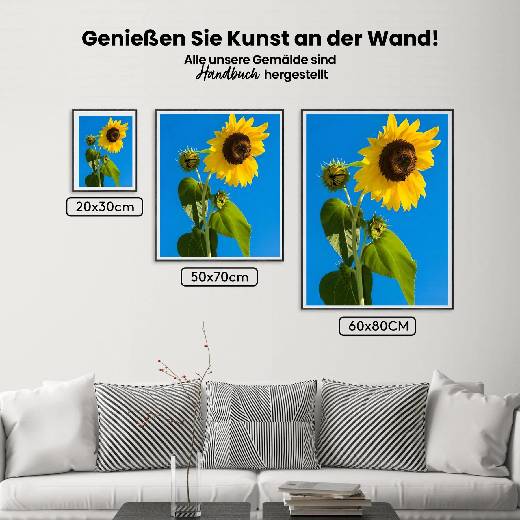 Malen nach Zahlen – Sonnenblume im blauen Himmel