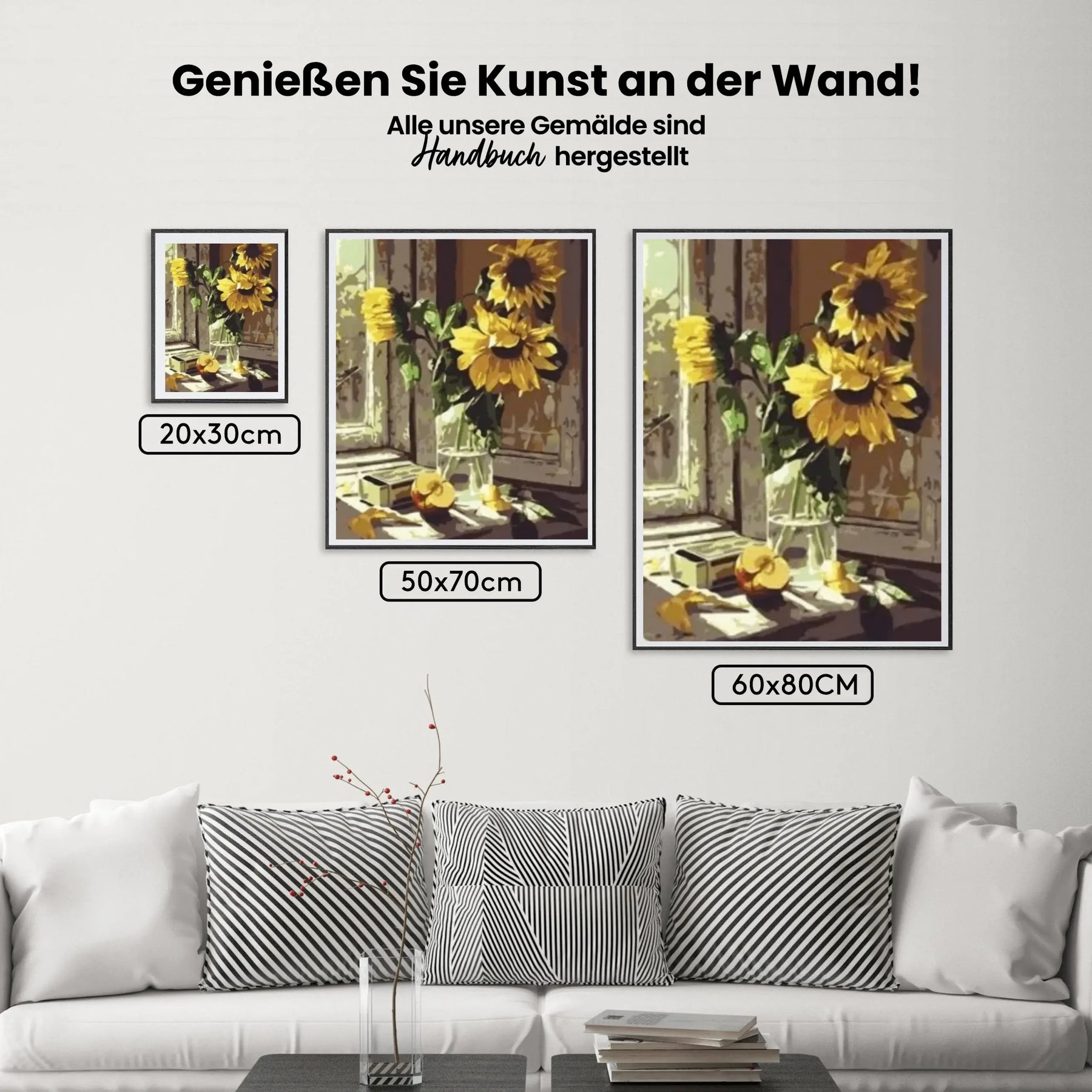 Malen nach Zahlen – Sonnenblumen in Vase