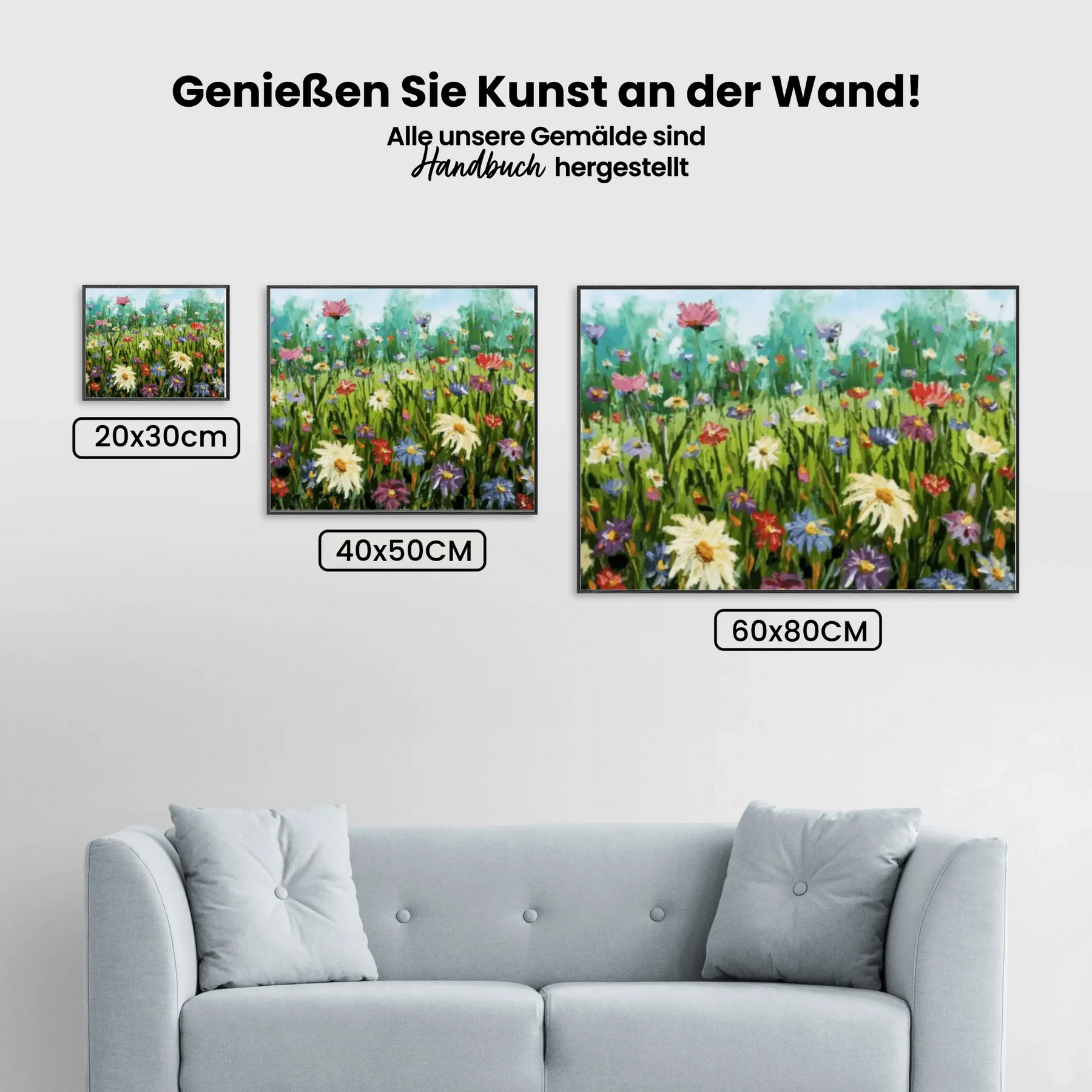Malen nach Zahlen – Verschiedene Blumen im Feld