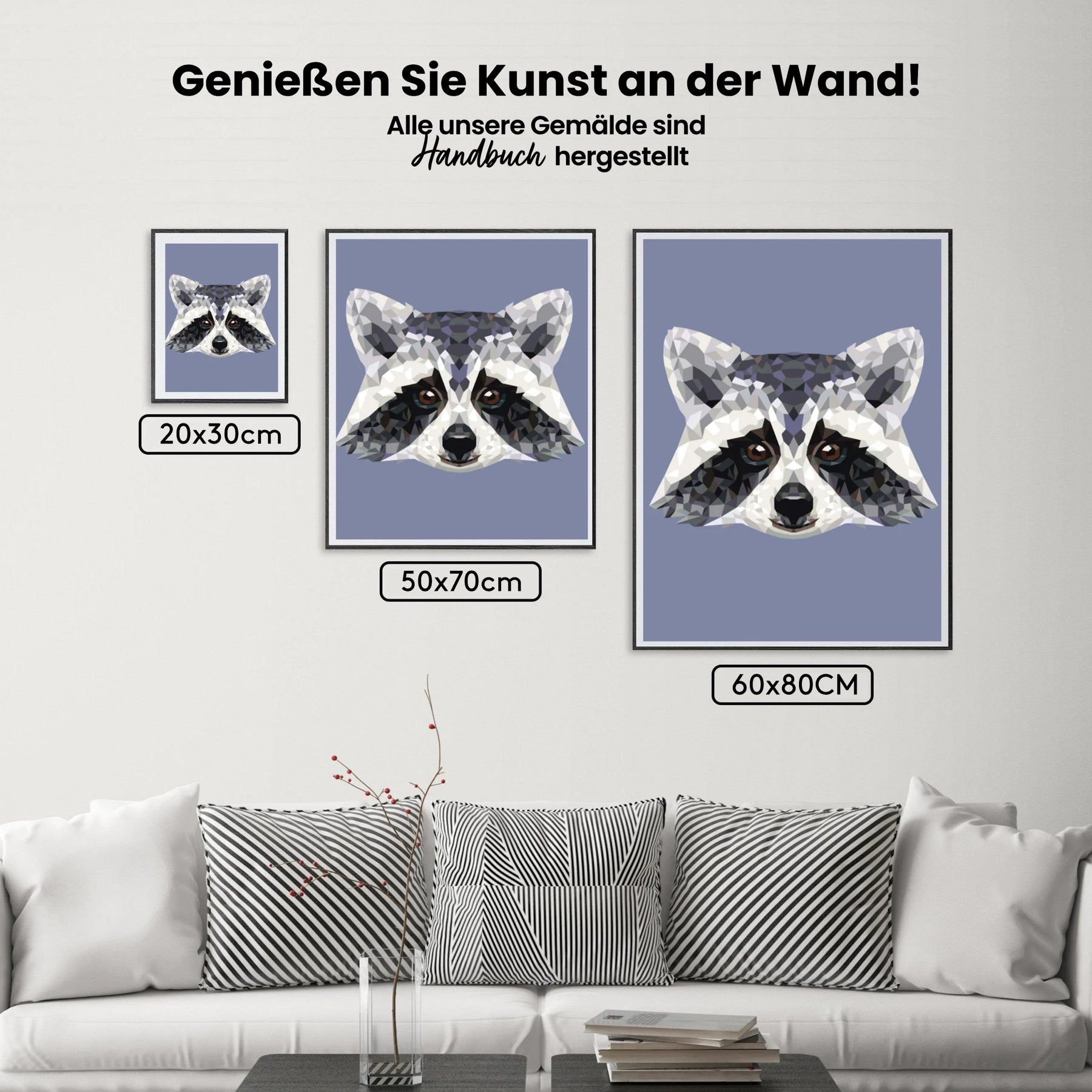 Malen nach Zahlen – Waschbär-Polygon