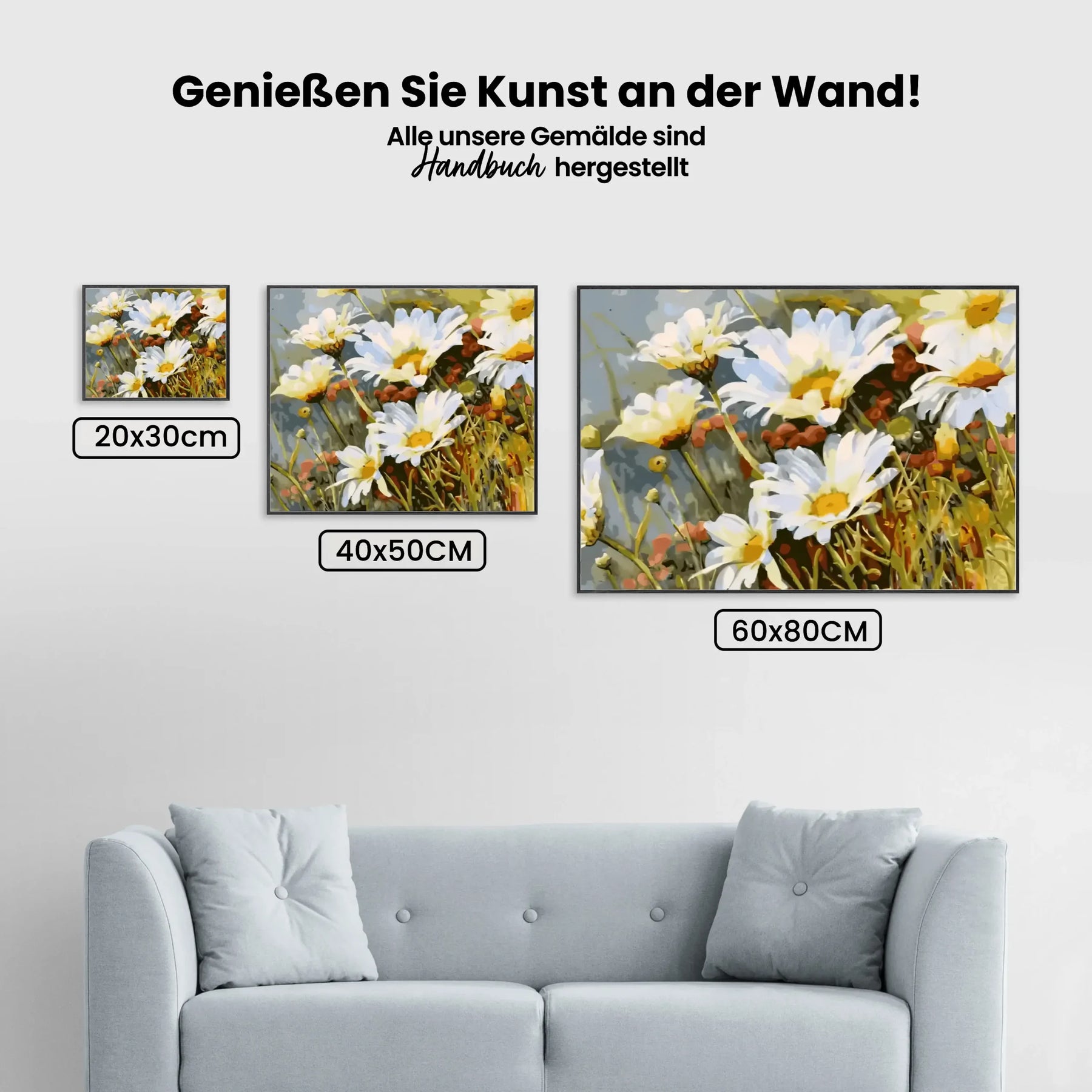Malen nach Zahlen – Weiße Blumen im Feld