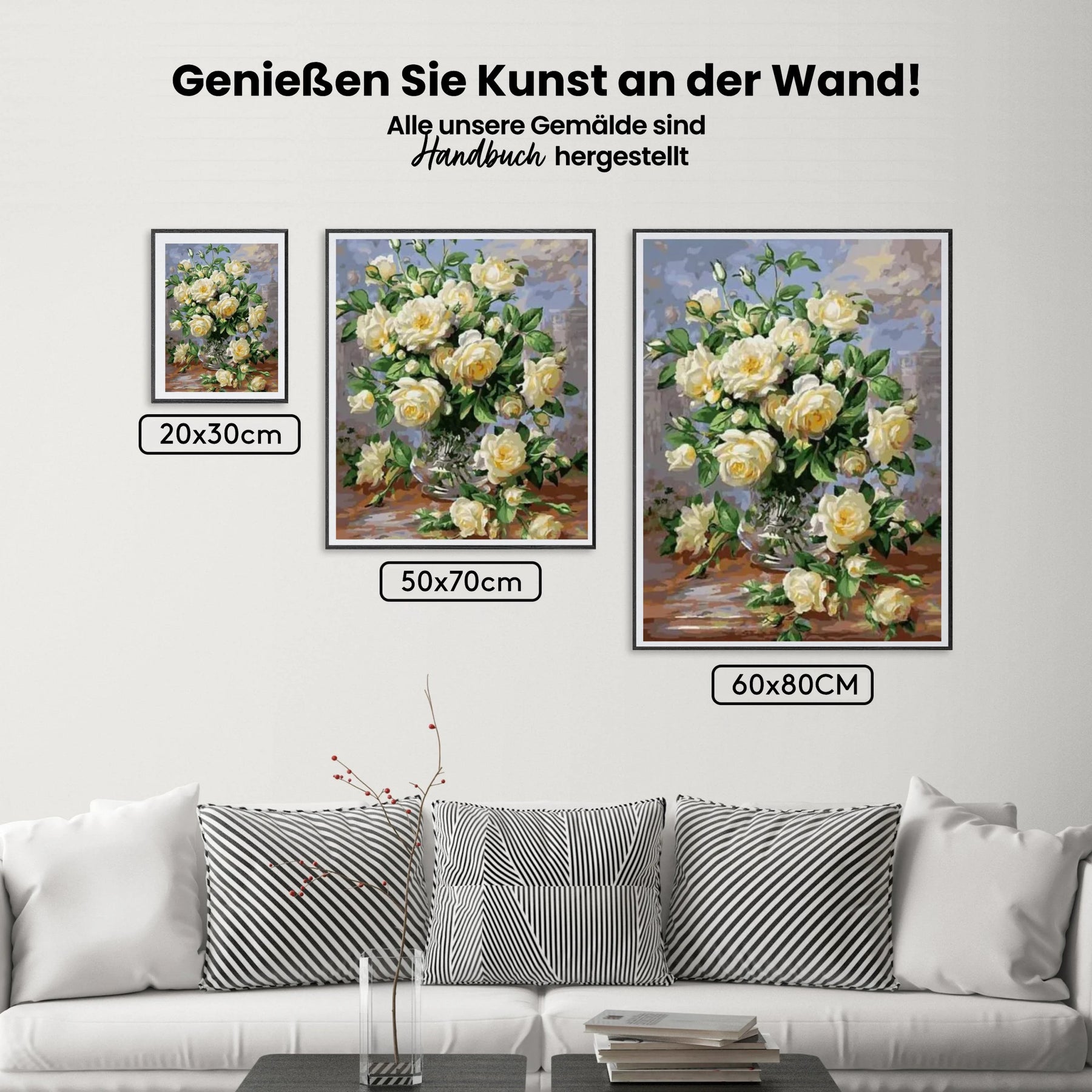 Malen nach Zahlen – Weiße Blumen in Vase