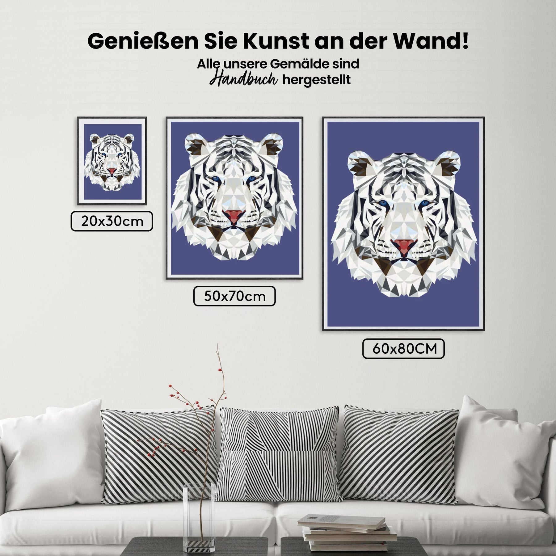Malen nach Zahlen – Weißer Tiger Polygon