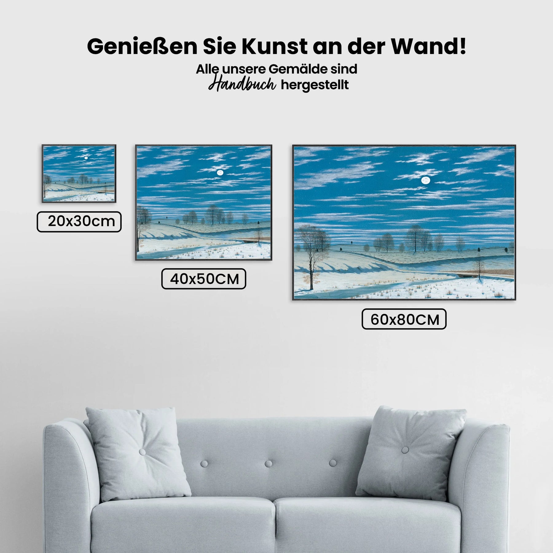 Malen nach Zahlen – Winterszene im Mondlicht