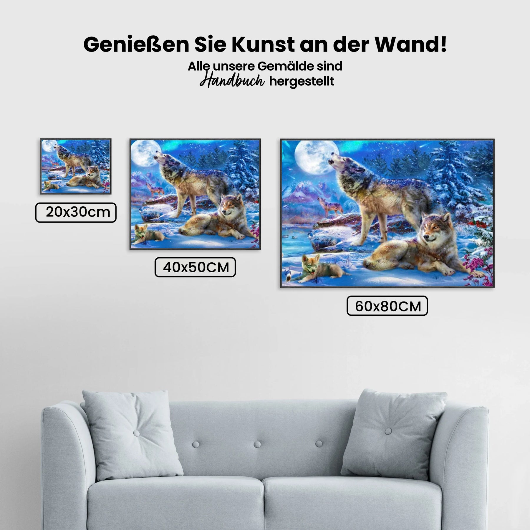 Malen nach Zahlen – Winterwolf und Heulen