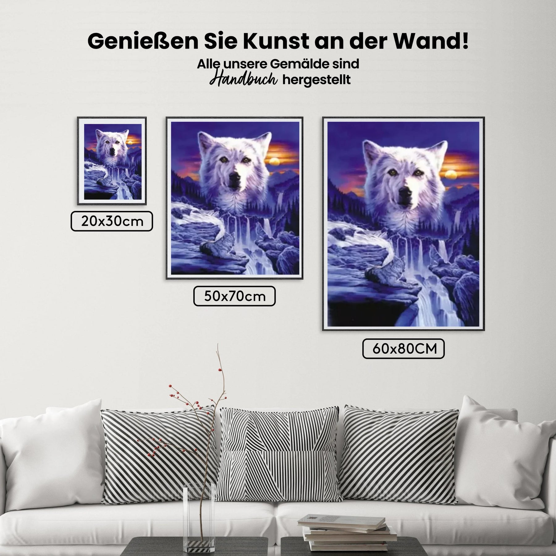 Malen nach Zahlen – Wölfe Wasserfall