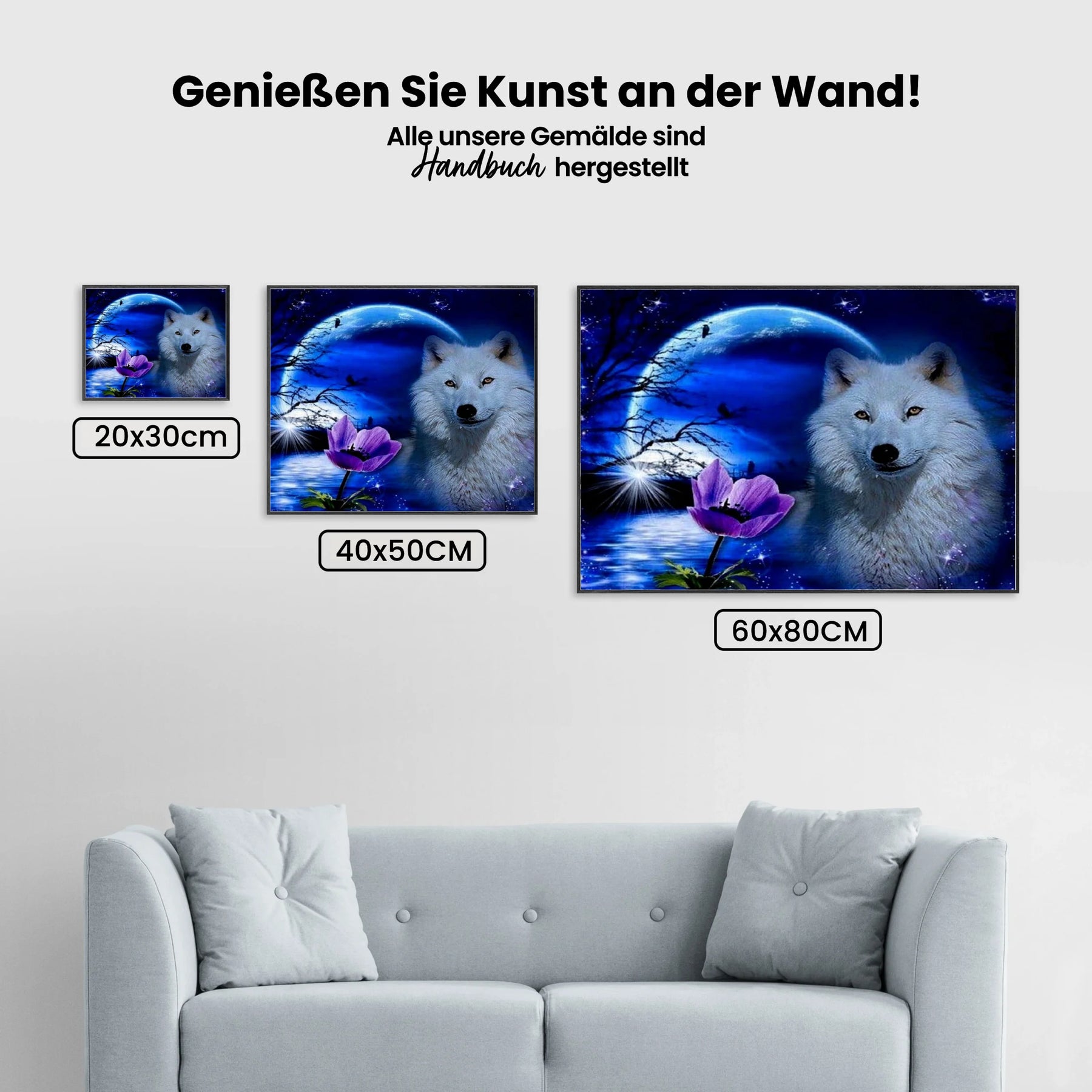 Malen nach Zahlen – Wolf im Mondlicht