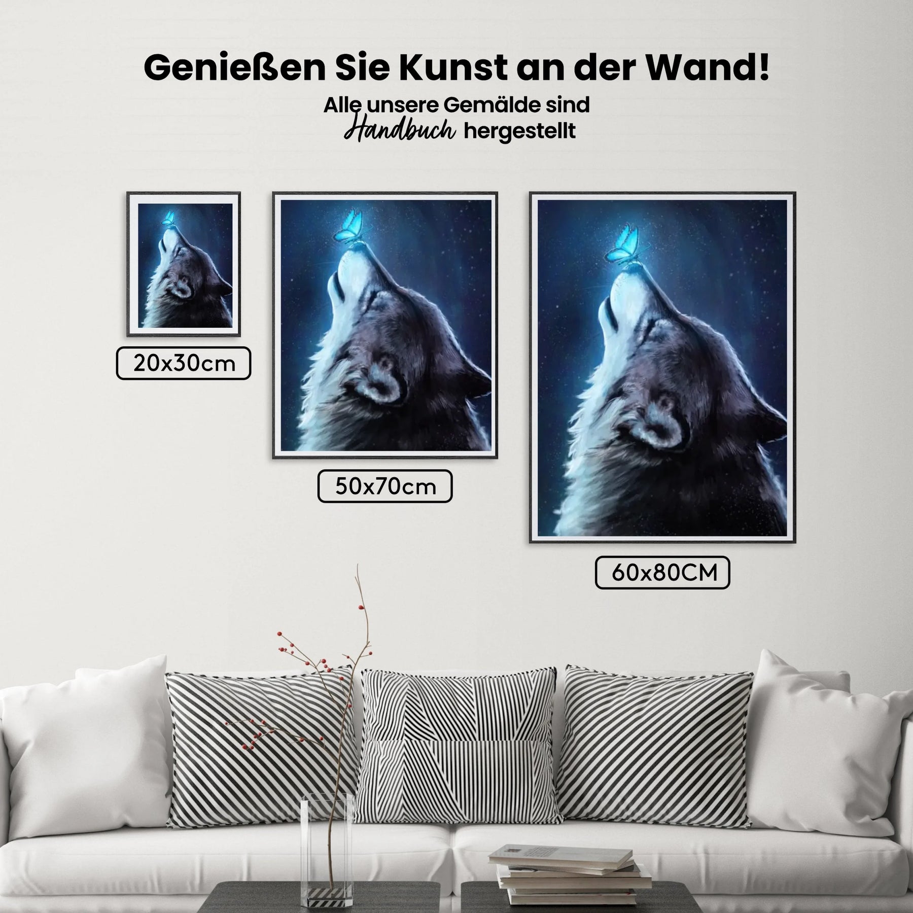 Malen nach Zahlen – Wolf mit Schmetterling