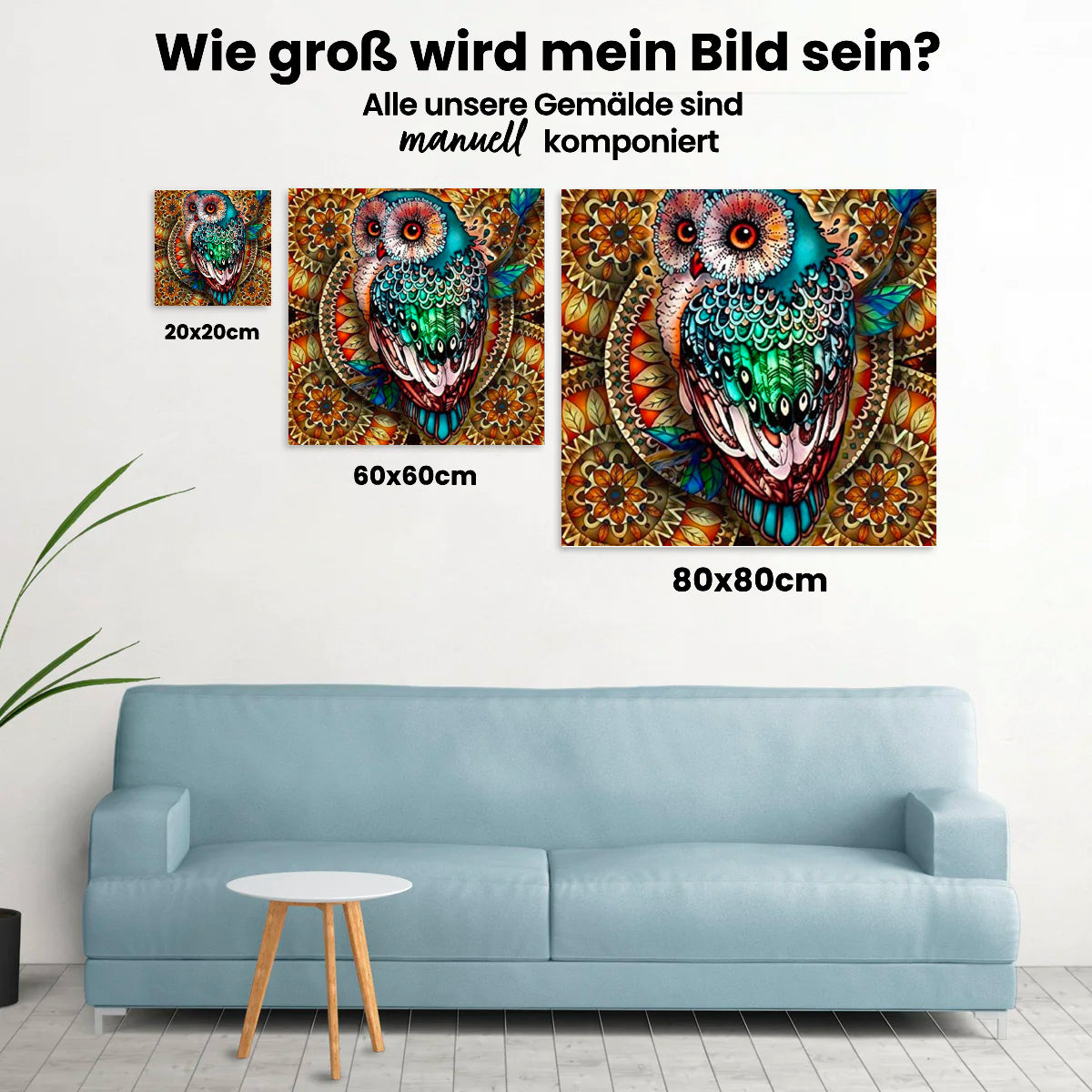 Mandala Eule - Malen nach Zahlen