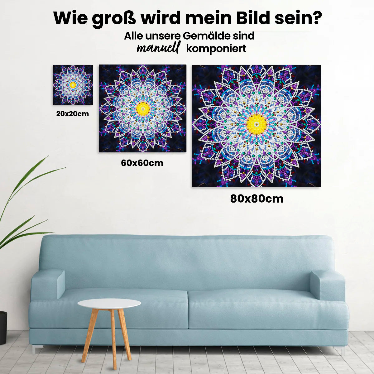 Mandala Lila | Glow in the Dark - Malen nach Zahlen