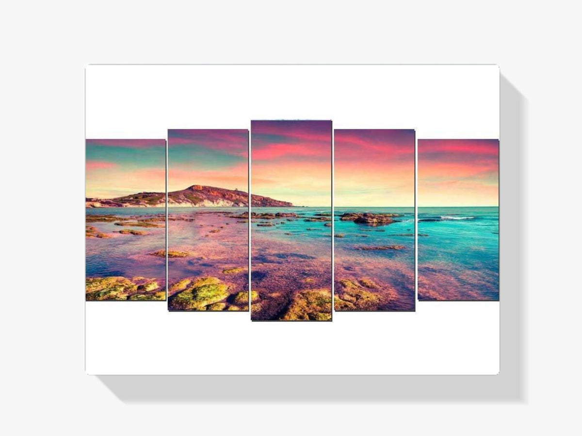 Meer - Sonnenuntergang | 5 Teile - Malen nach Zahlen