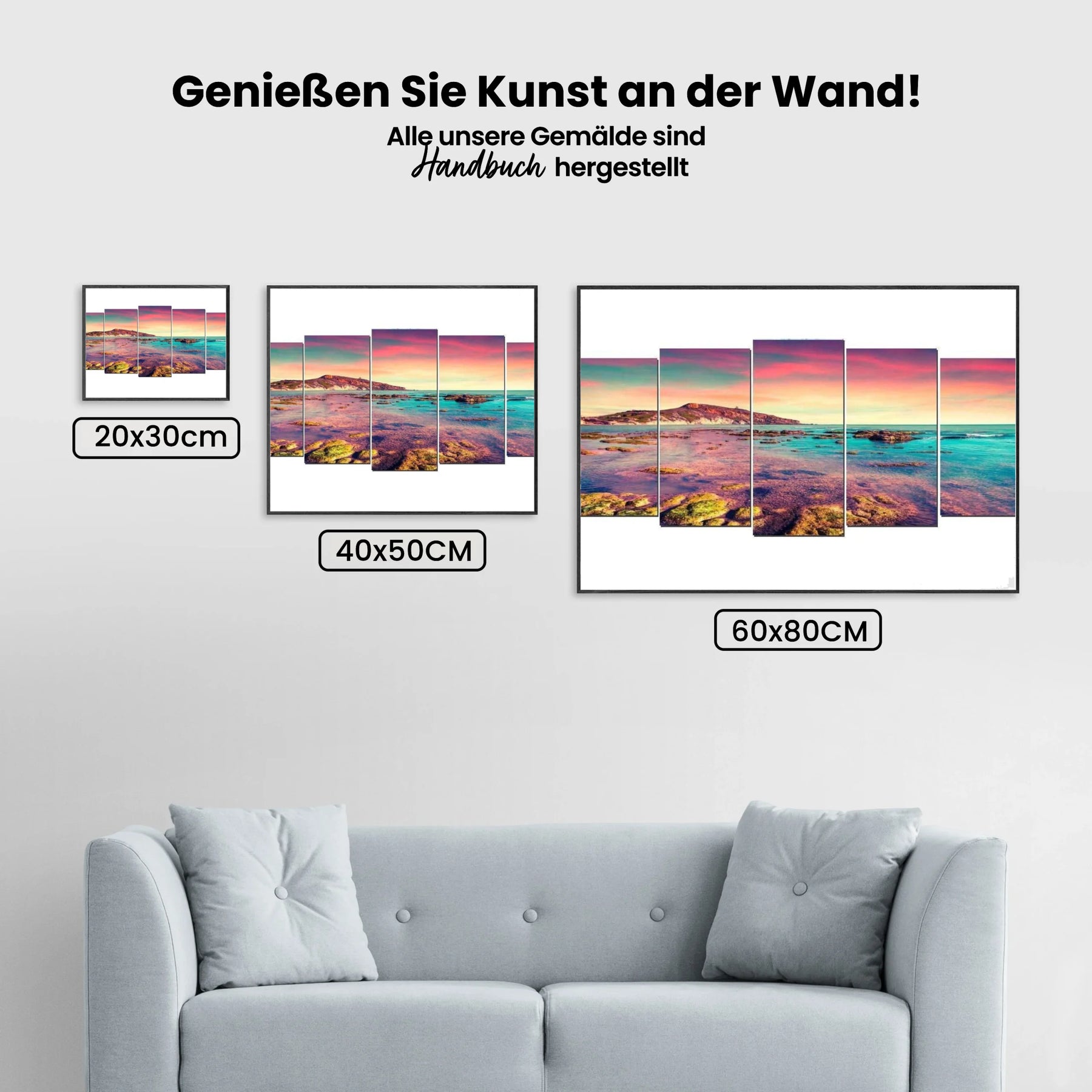Meer - Sonnenuntergang | 5 Teile - Malen nach Zahlen