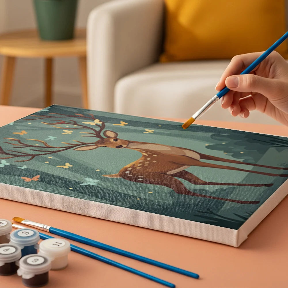 Måla efter siffror - 6 minimålningar | Set med abstrakta affirmationer