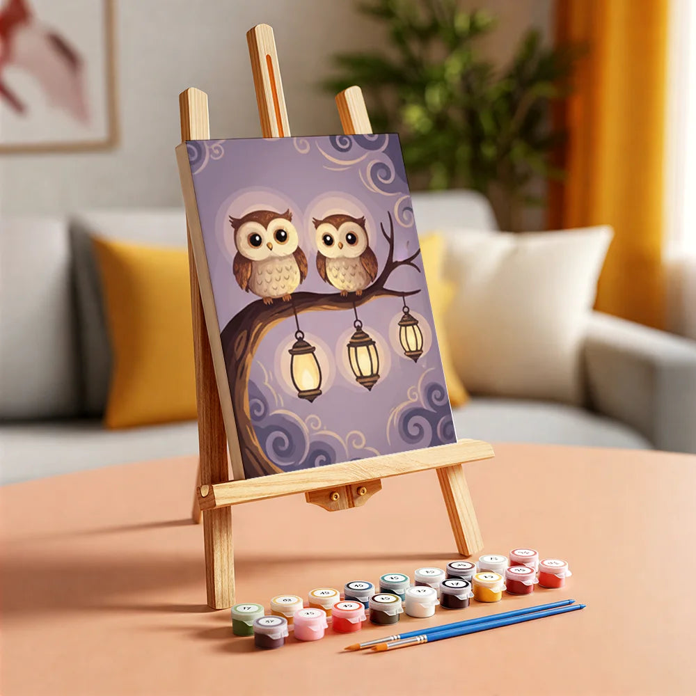 Måla efter siffror - 6 minimålningar | Set med abstrakta affirmationer