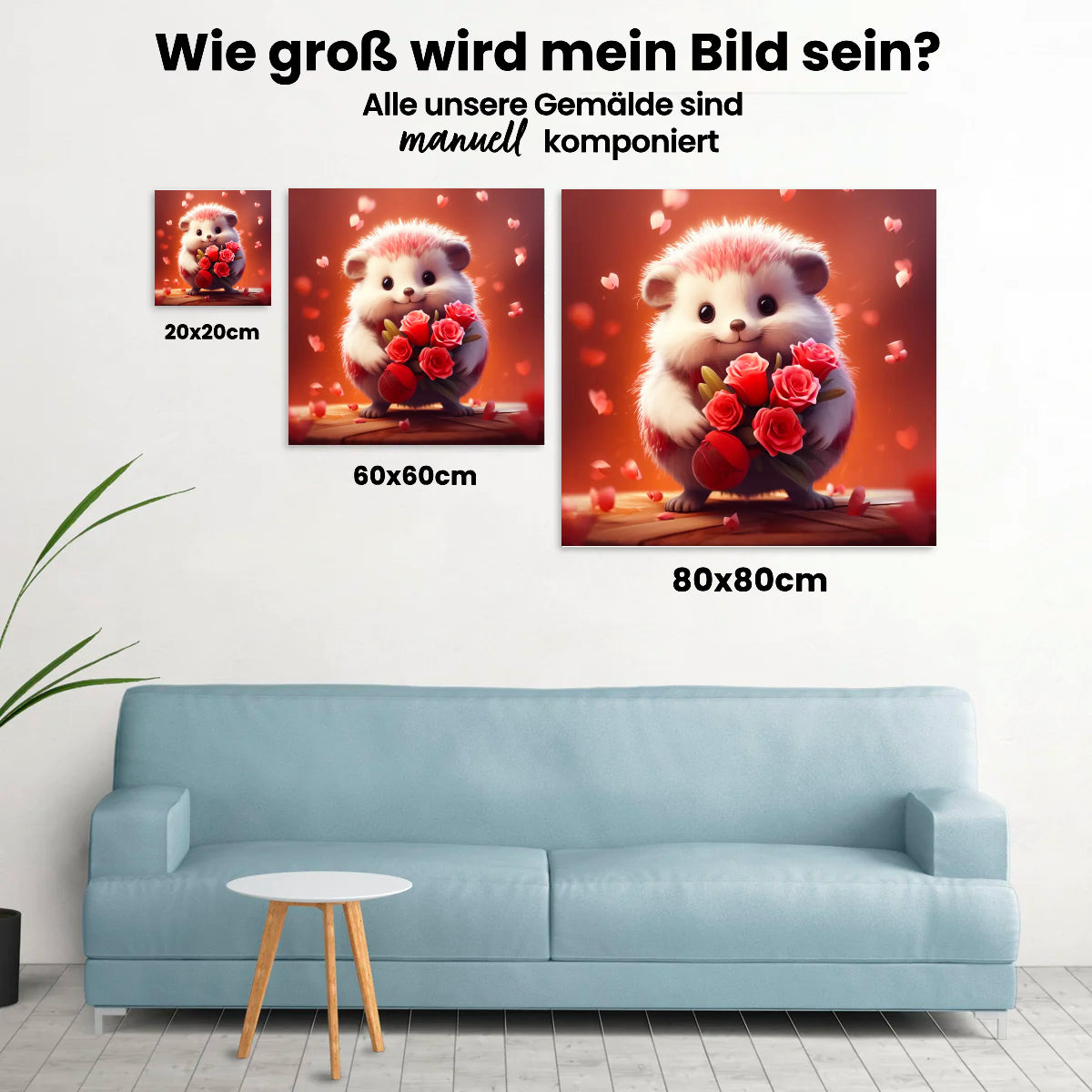 Niedliches Tier mit Rosen - Malen nach Zahlen