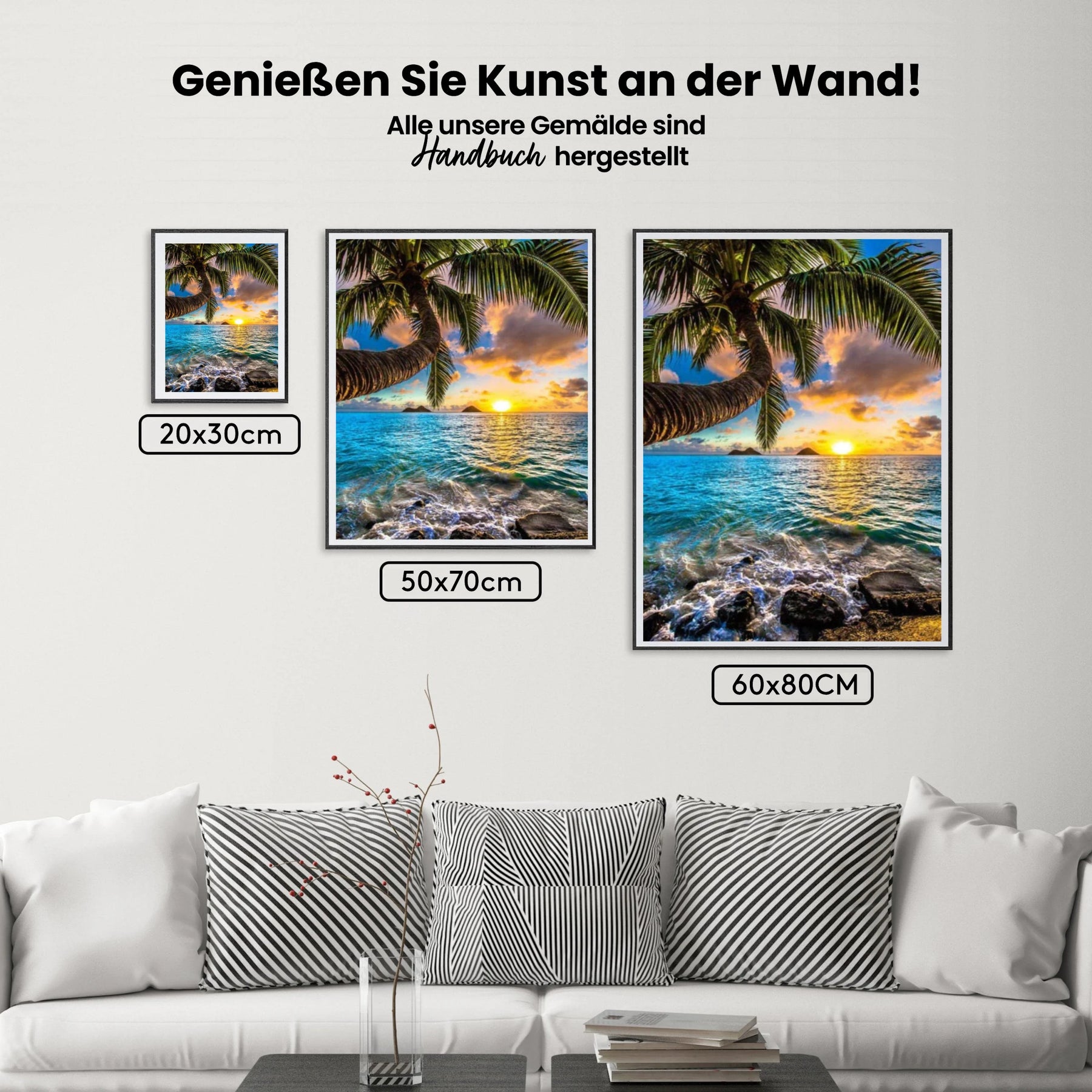 Palme - Meer - Malen nach Zahlen