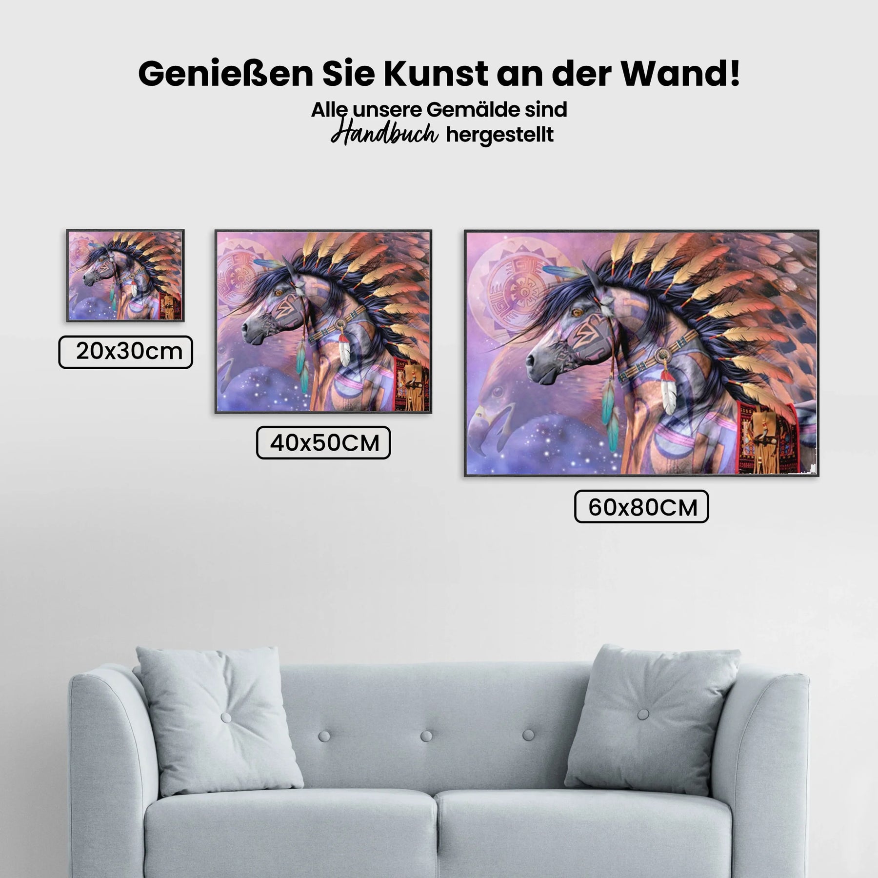 Pferd - Adler - Malen nach Zahlen