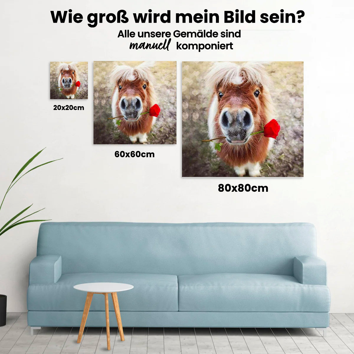 Pferd - Rose - Malen nach Zahlen