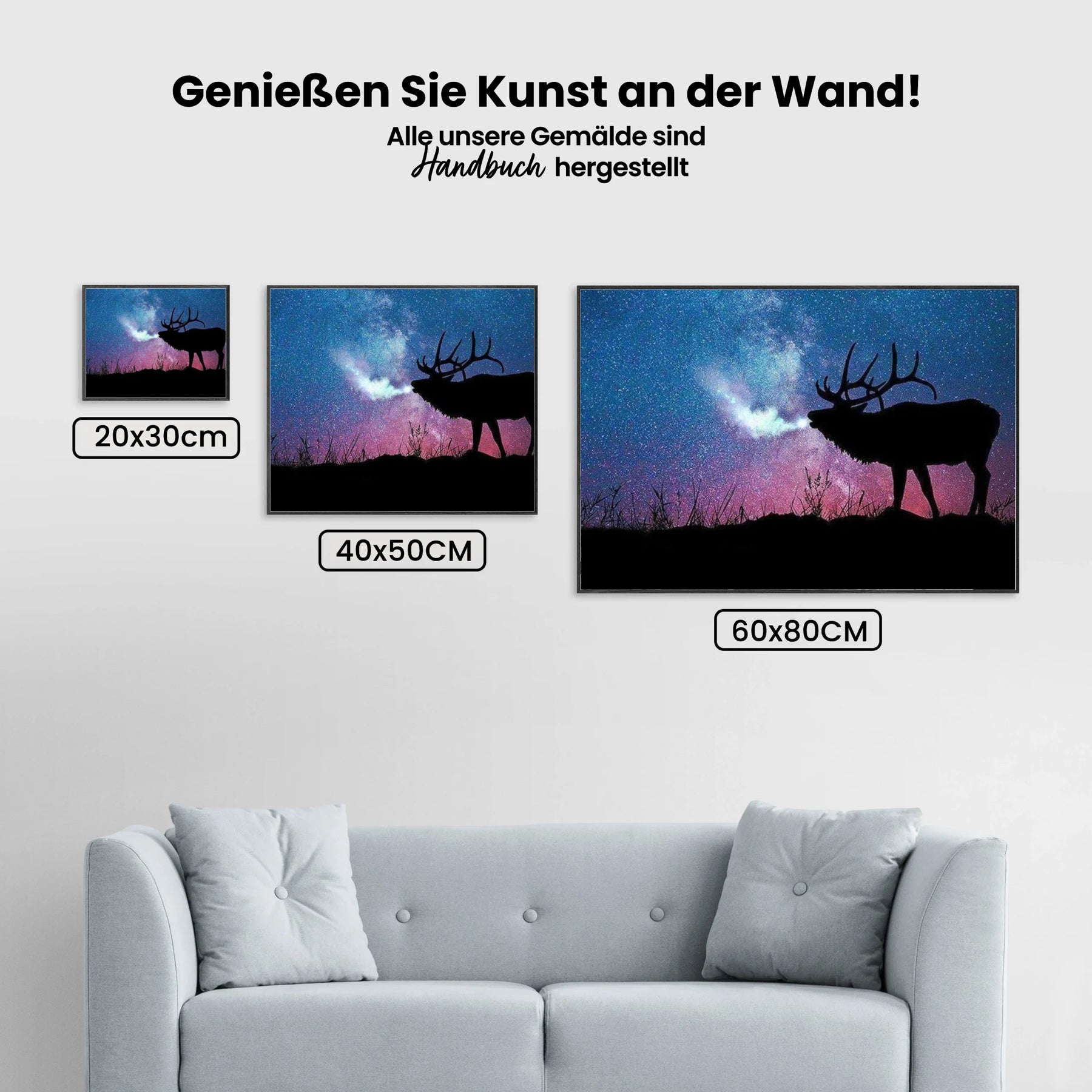 Rentier Hirsch Universum - Malen nach Zahlen