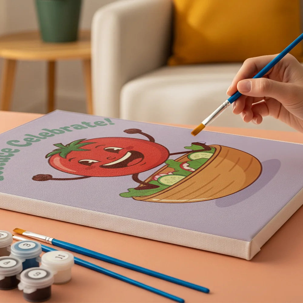 Måla efter siffror - 6 minimålningar | Set med abstrakta affirmationer