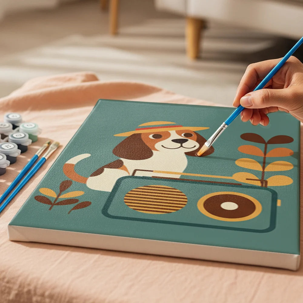 Måla efter siffror - 6 minimålningar | Set med abstrakta affirmationer