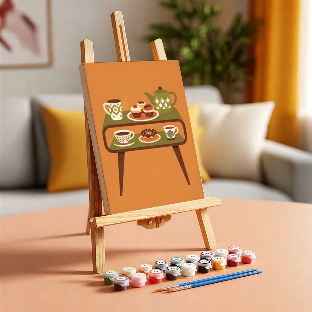 Måla efter siffror - 6 minimålningar | Set med abstrakta affirmationer