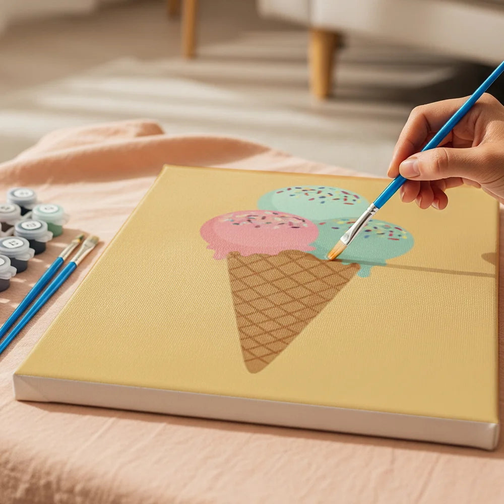 Måla efter siffror - 6 minimålningar | Set med abstrakta affirmationer