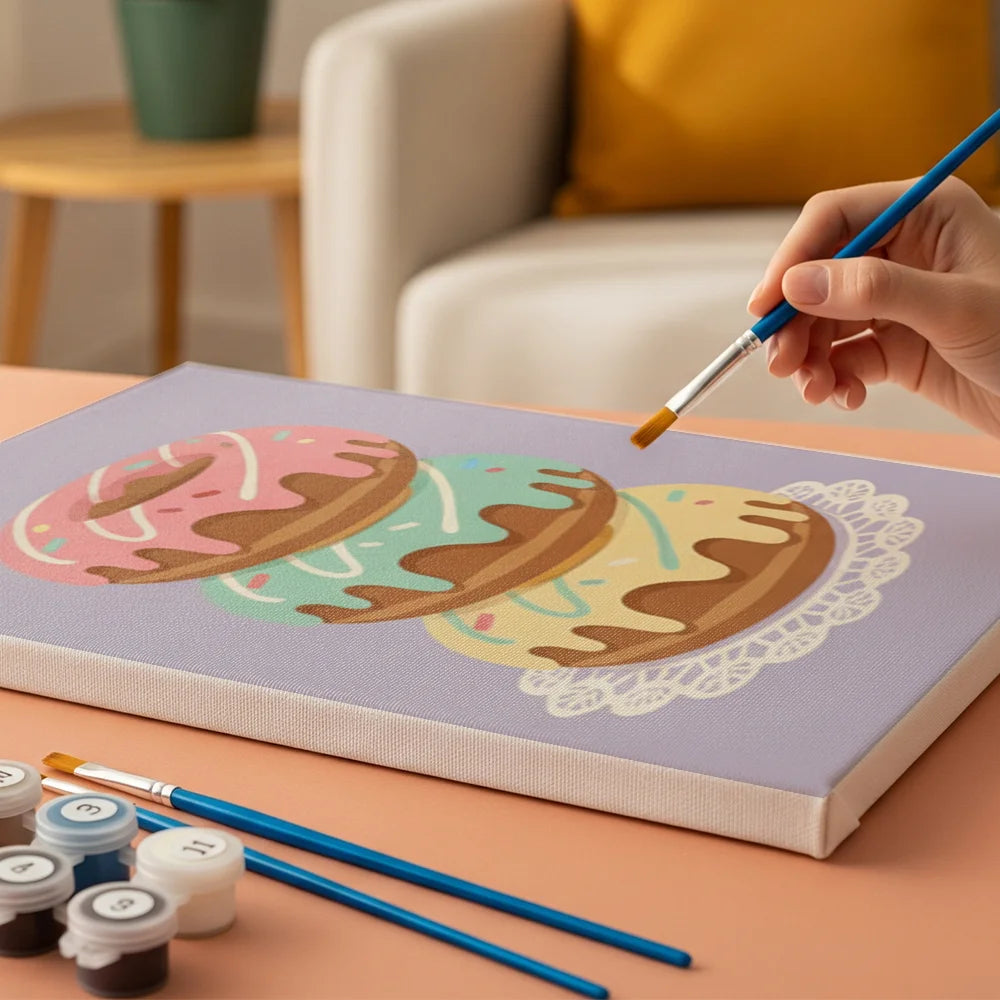 Måla efter siffror - 6 minimålningar | Set med abstrakta affirmationer