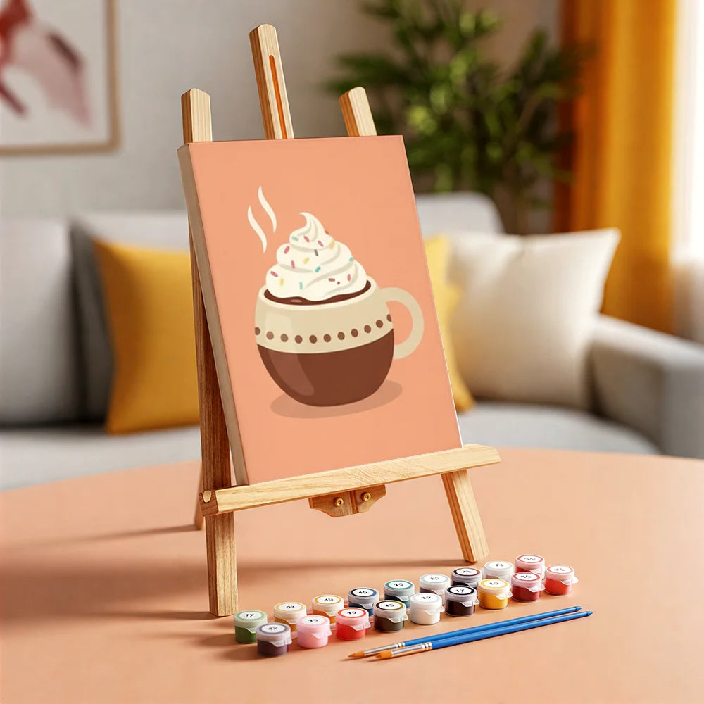 Måla efter siffror - 6 minimålningar | Set med abstrakta affirmationer