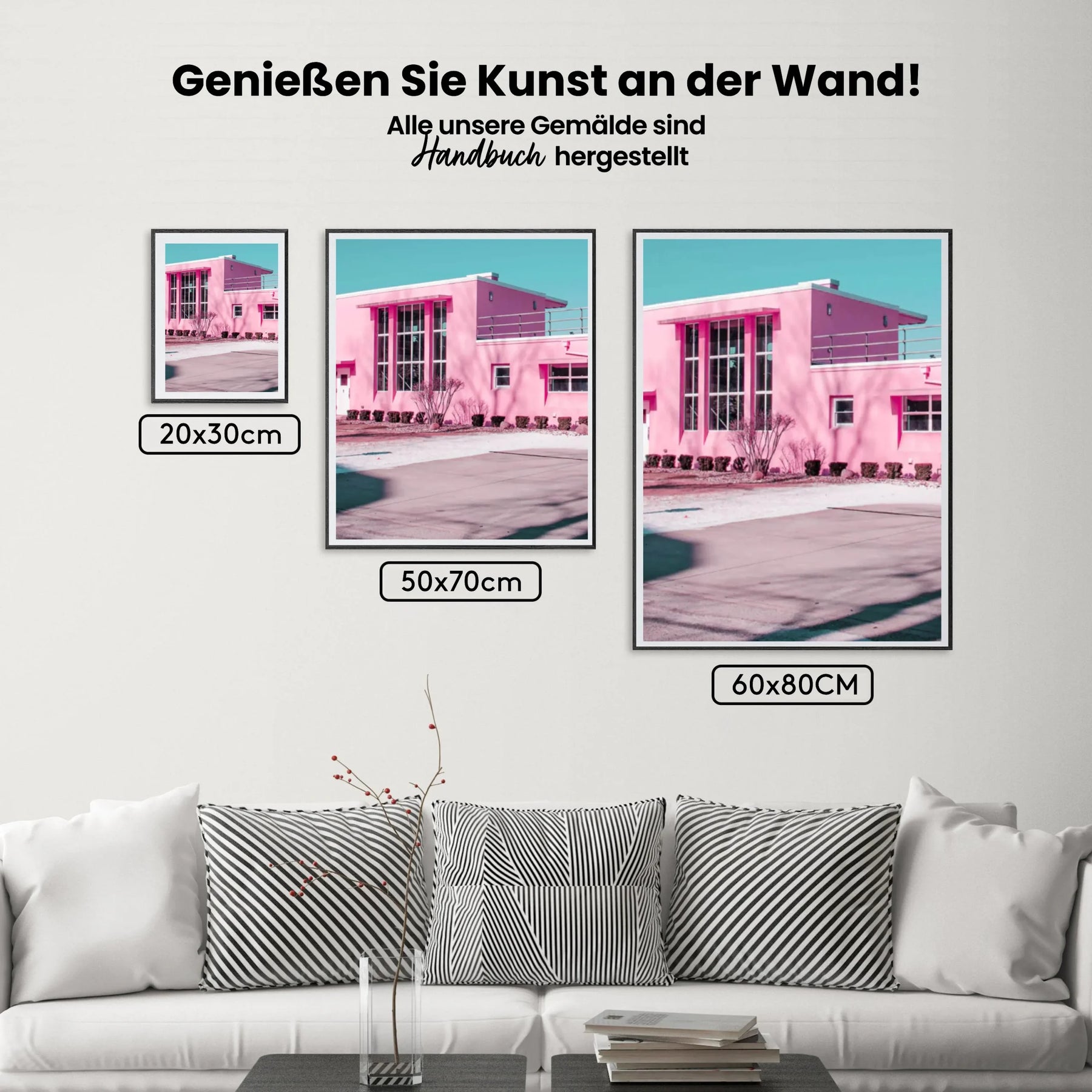 Rosa Gebäude - Malen nach Zahlen