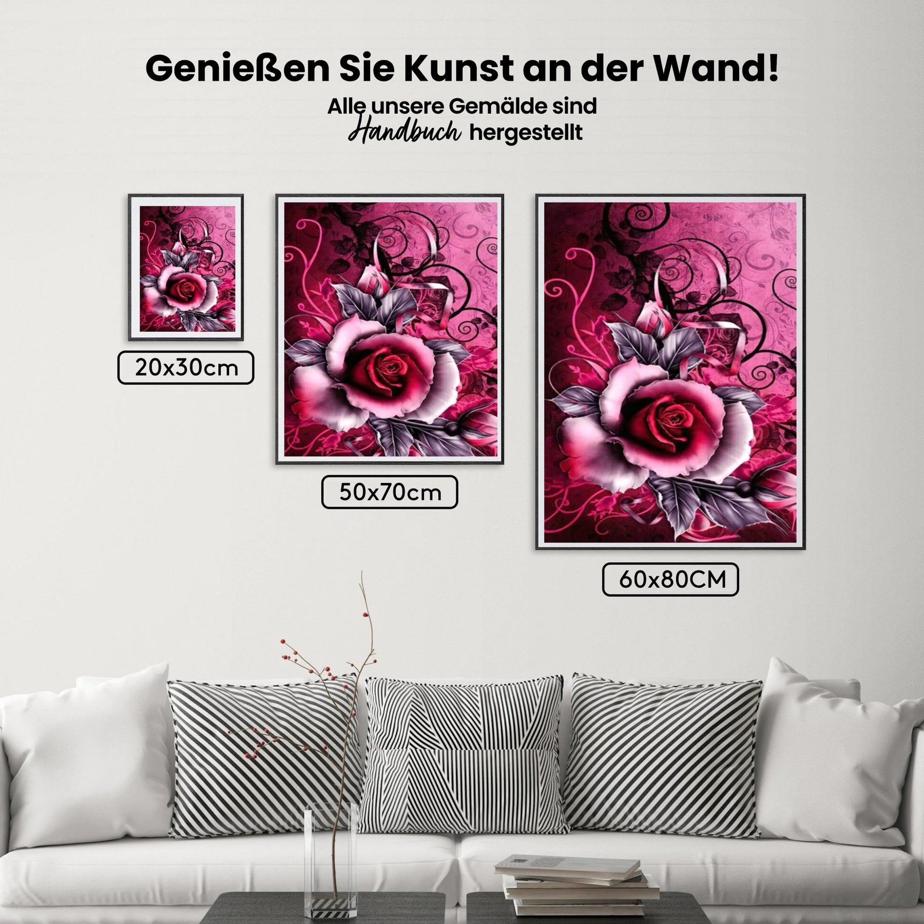 Rosa Rose - Malen nach Zahlen