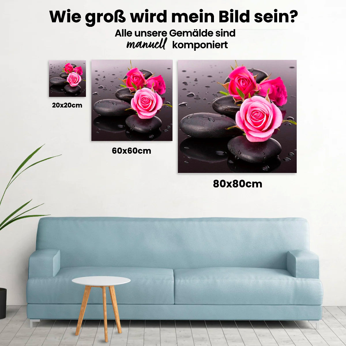 Rosa Rose - Malen nach Zahlen