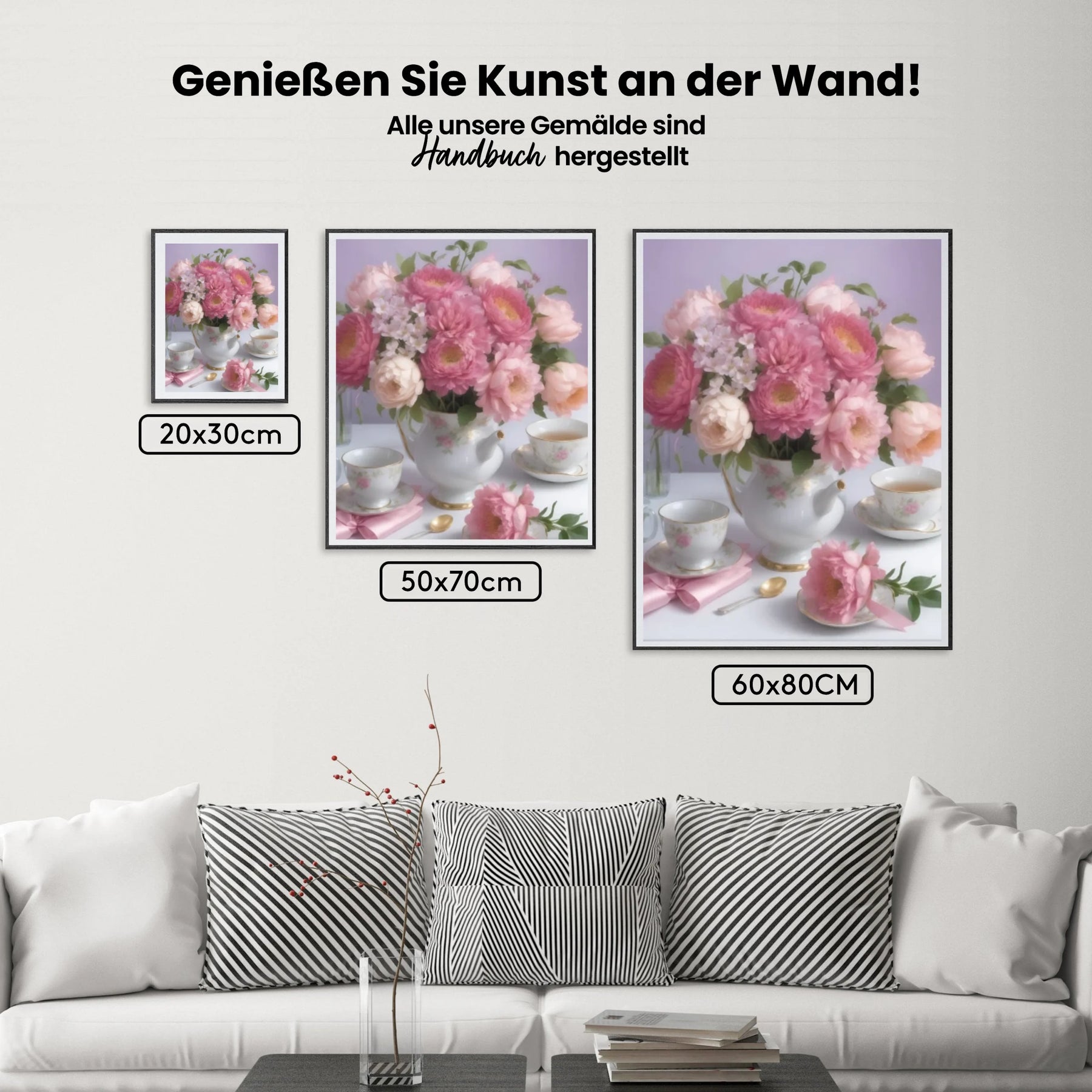 Rosa Rosen in einer Schachtel - Malen nach Zahlen