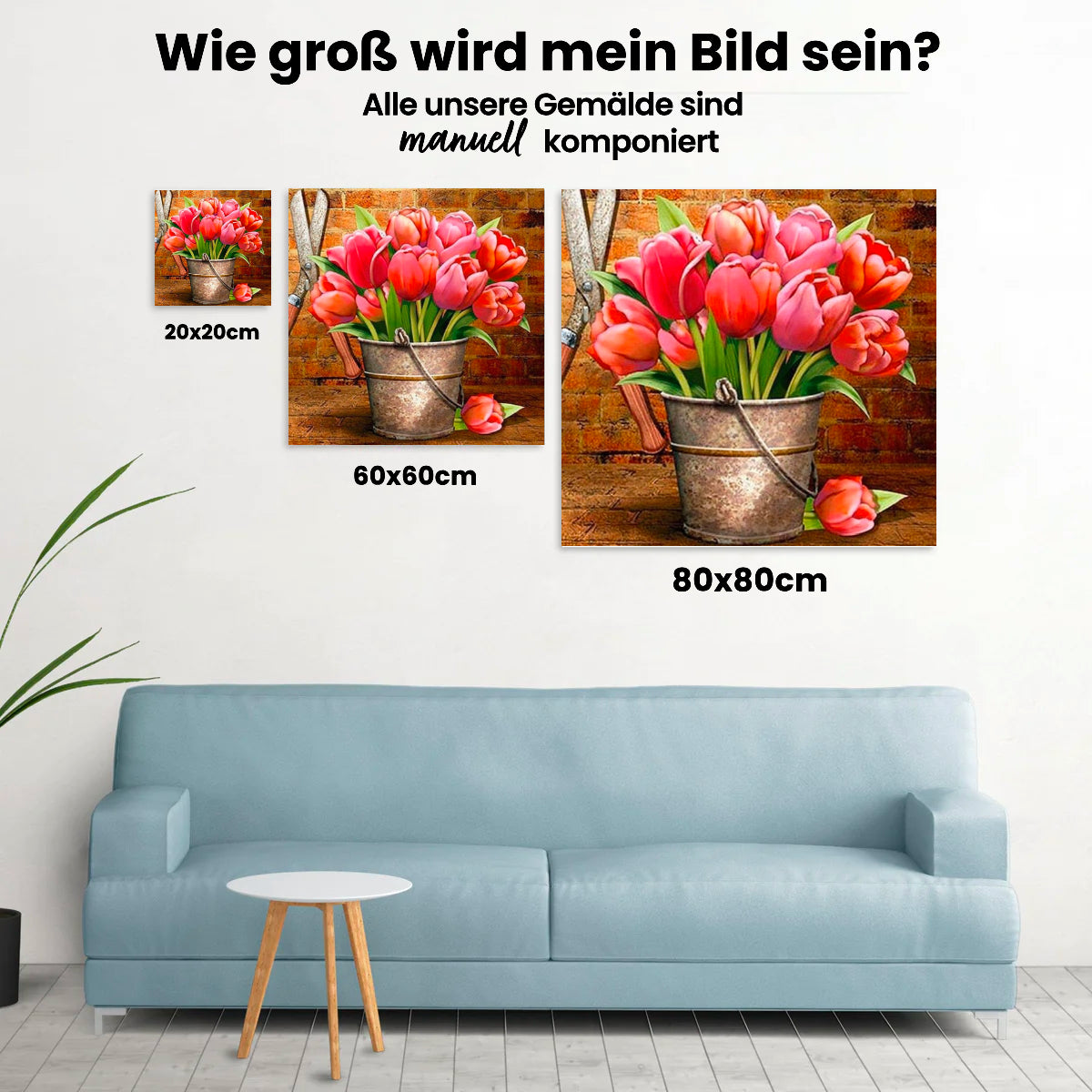 Rosa Tulpen - Malen nach Zahlen