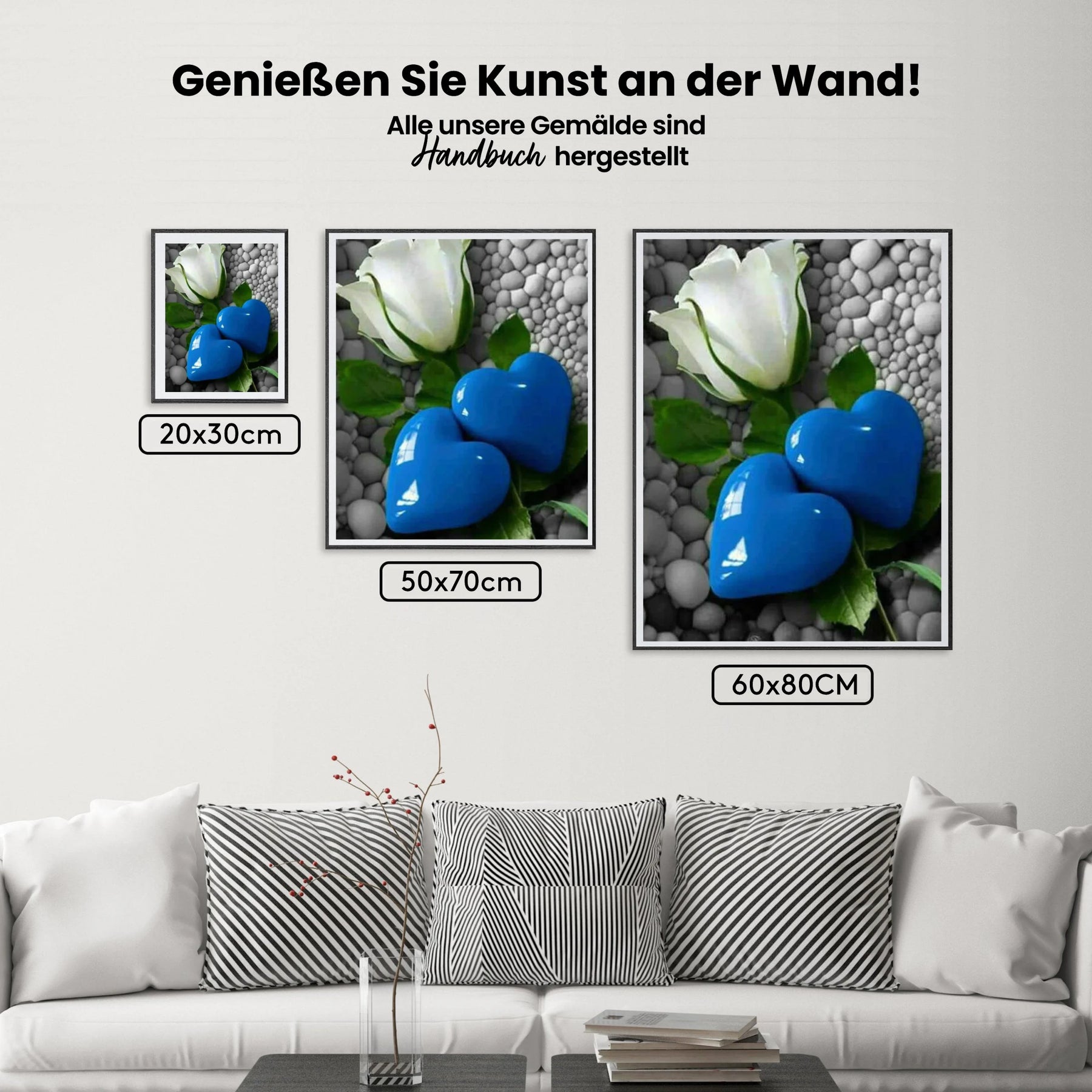 Rose - Herzen - Malen nach Zahlen