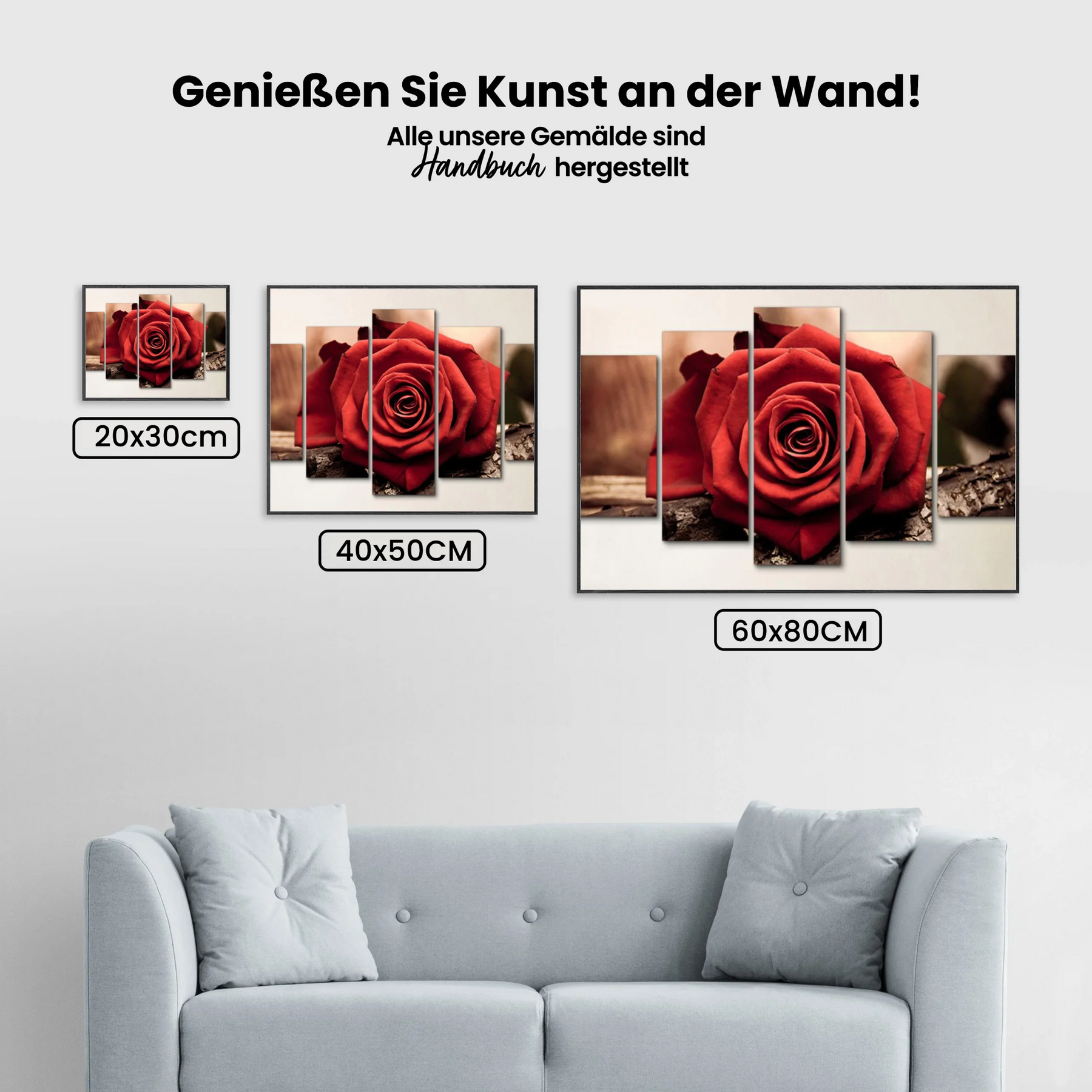 Rose | 5 Teile - Malen nach Zahlen
