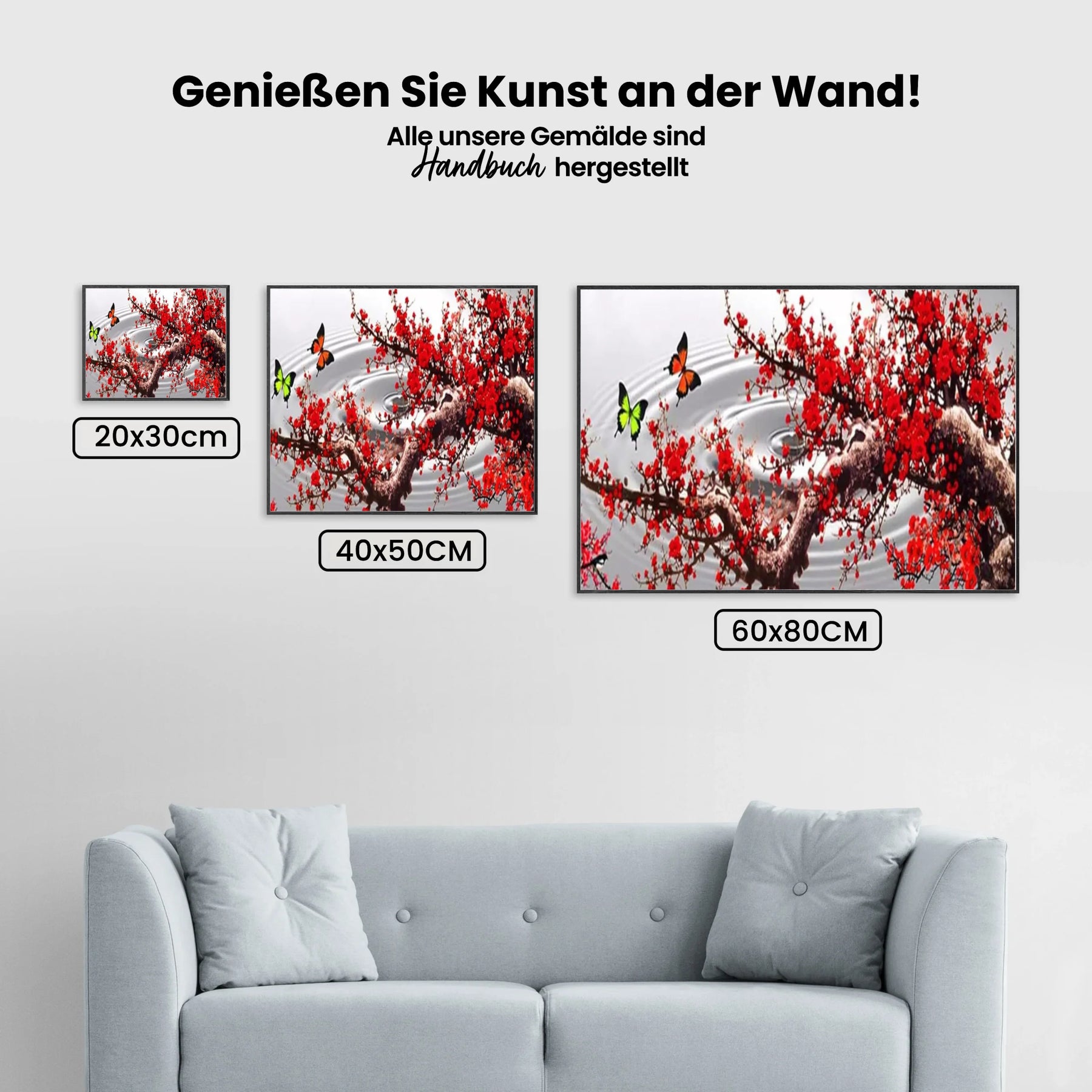 Rote Blumen XL - Malen nach Zahlen