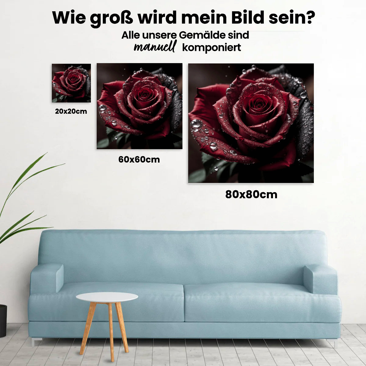 Rote Rose - Malen nach Zahlen