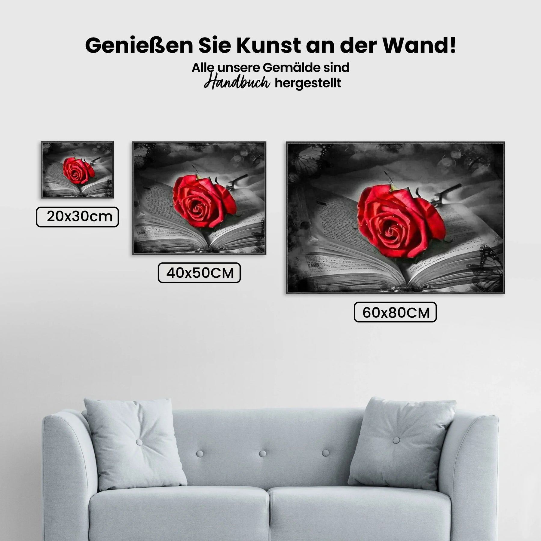 Rote Rose - Malen nach Zahlen