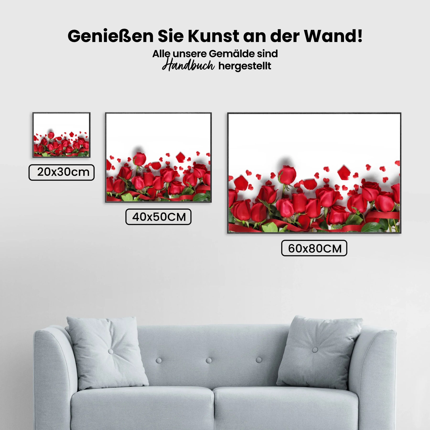 Rote Tulpen XL - Malen nach Zahlen