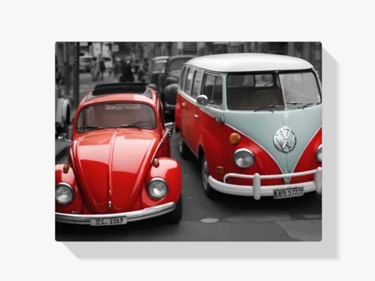 Roter Käfer & Roter Bus - Malen nach Zahlen