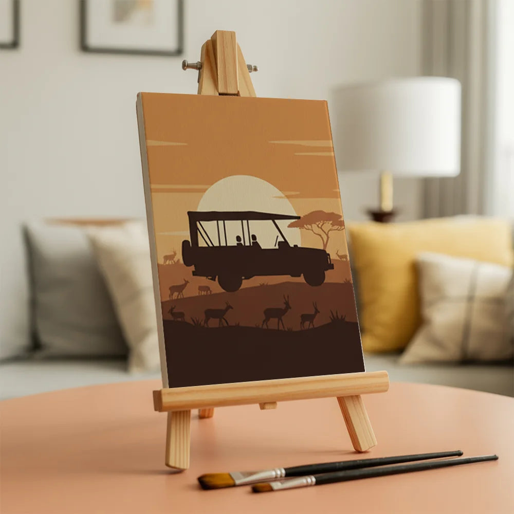 Måla efter siffror - 6 minimålningar | Set med abstrakta affirmationer