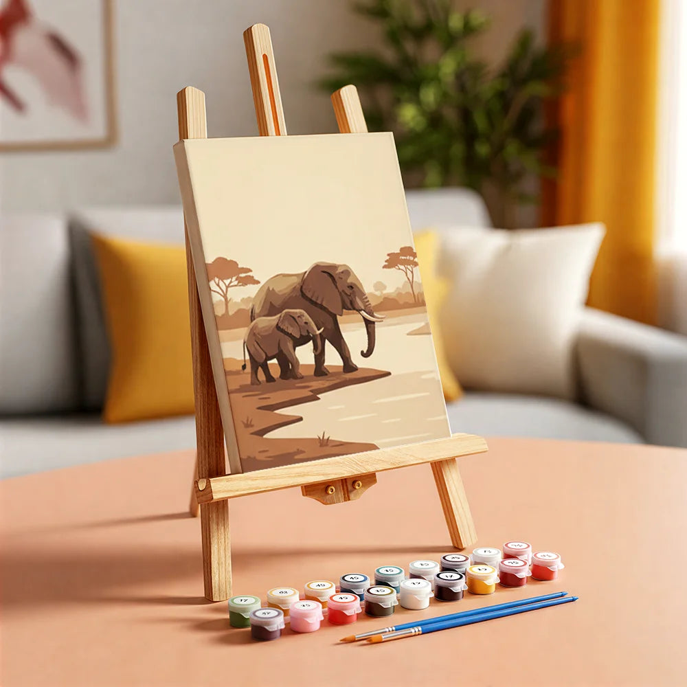 Måla efter siffror - 6 minimålningar | Set med abstrakta affirmationer