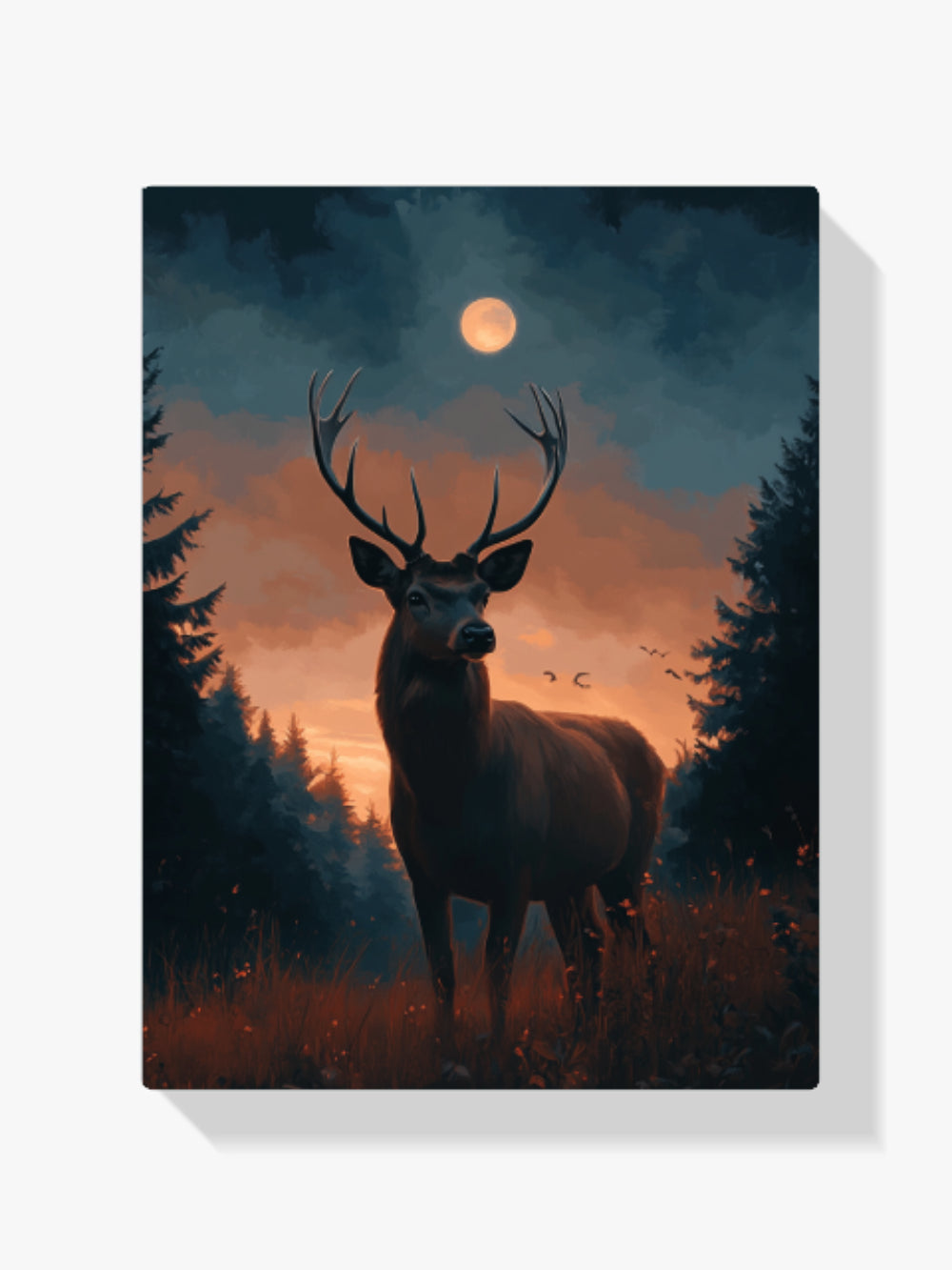 Malen nach Zahlen – Verzaubertes Hirschmondlicht