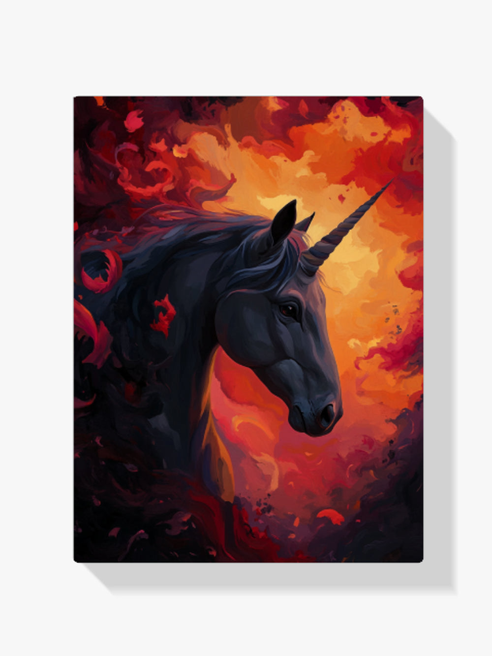 Malen nach Zahlen – Mystisches schwarzes Einhorn