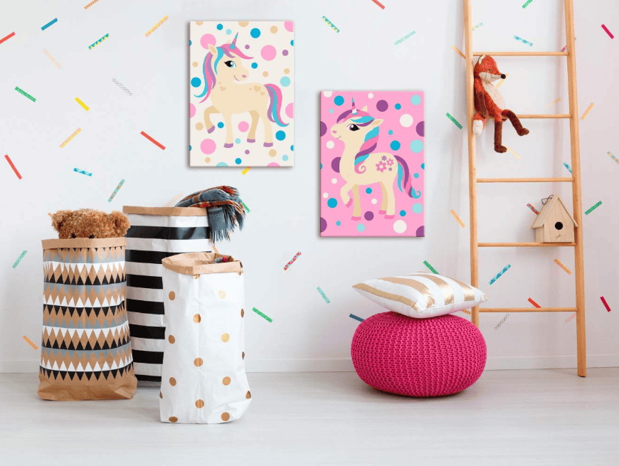 Einhörner (in pastellenen Farben)