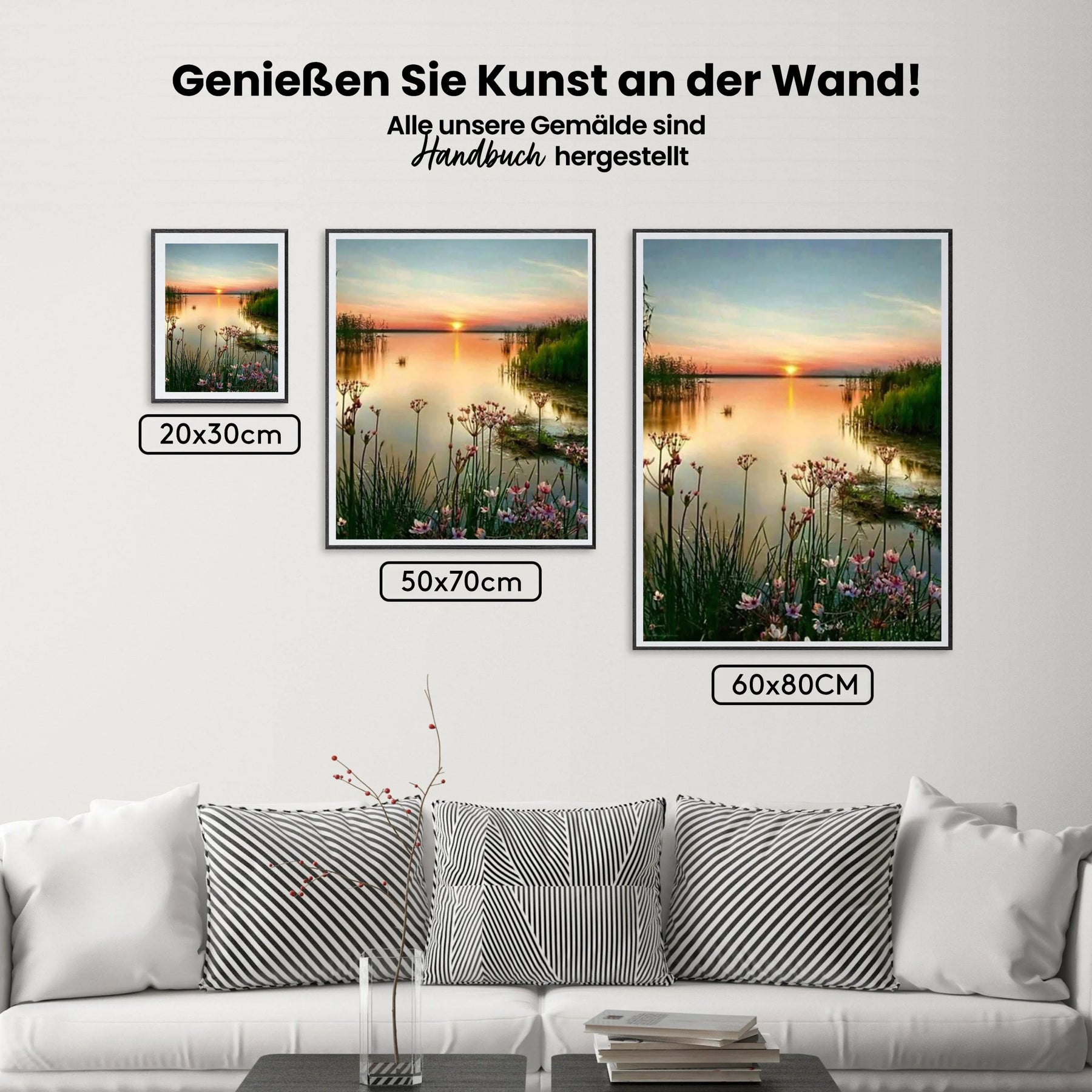 See - Sonnenuntergang - Malen nach Zahlen