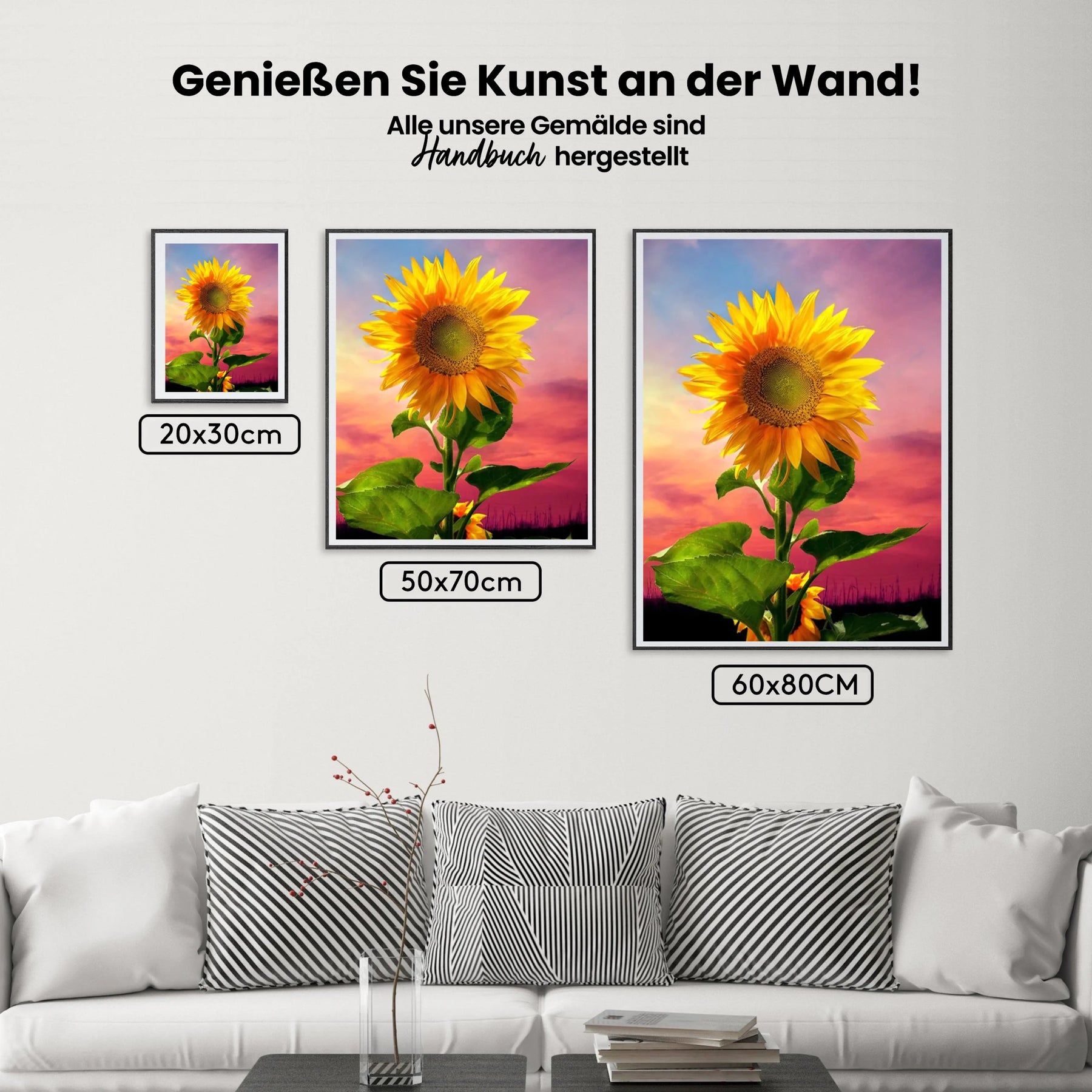 Sonnenblume in der Morgensonne - Malen nach Zahlen